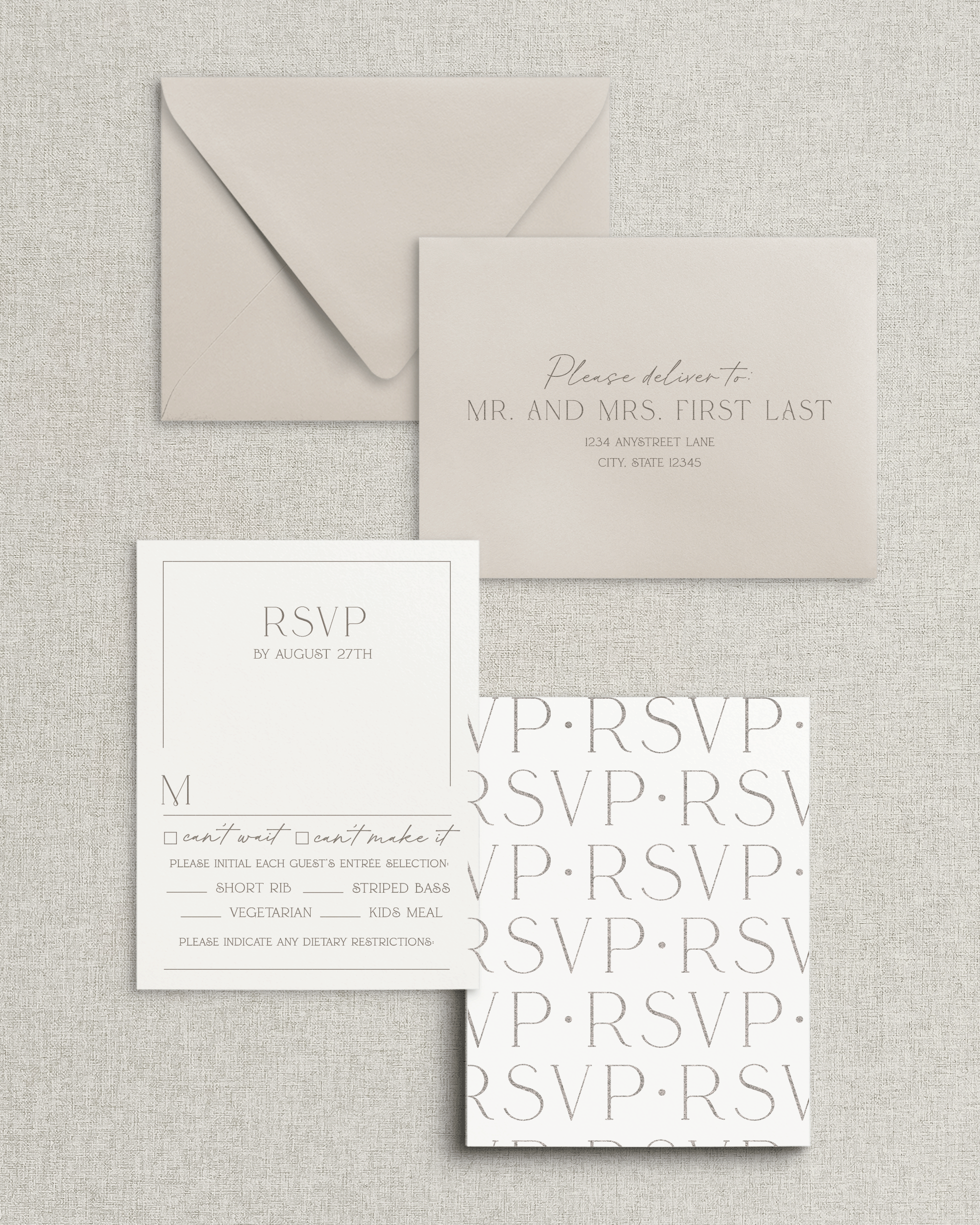 The Serena Response Card & Envelope