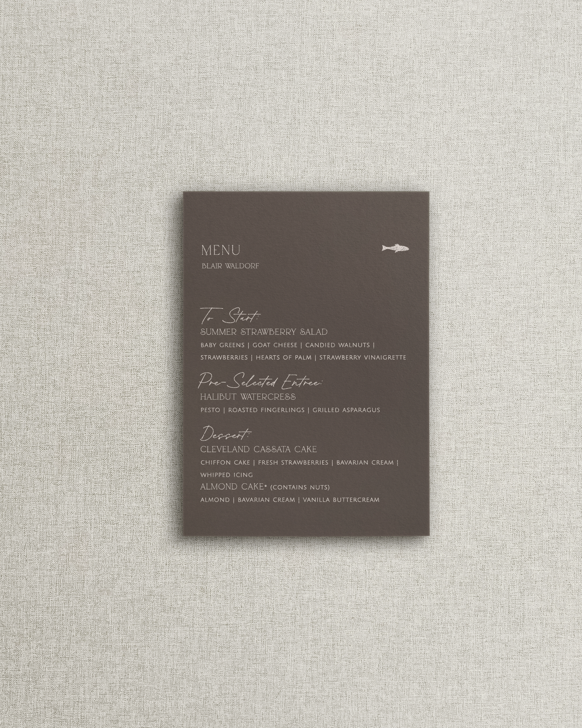 The Serena Simple Menu