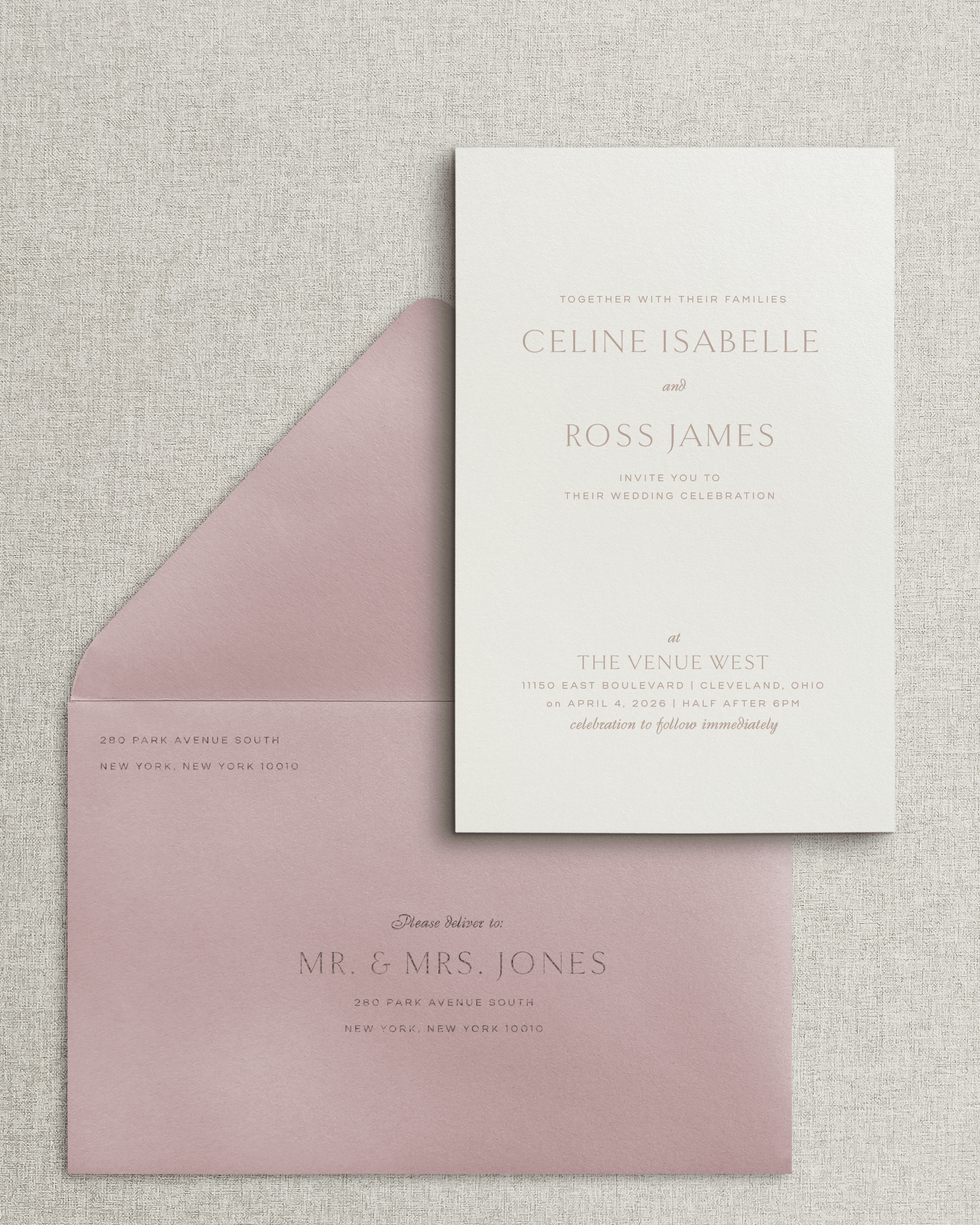The Celine Invitation & Envelope