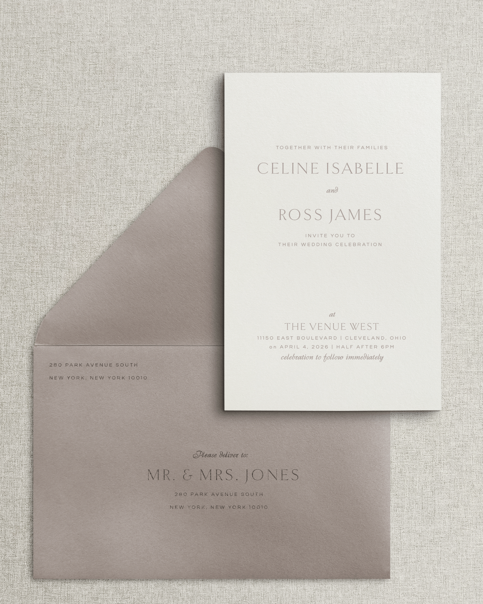 The Celine Invitation & Envelope