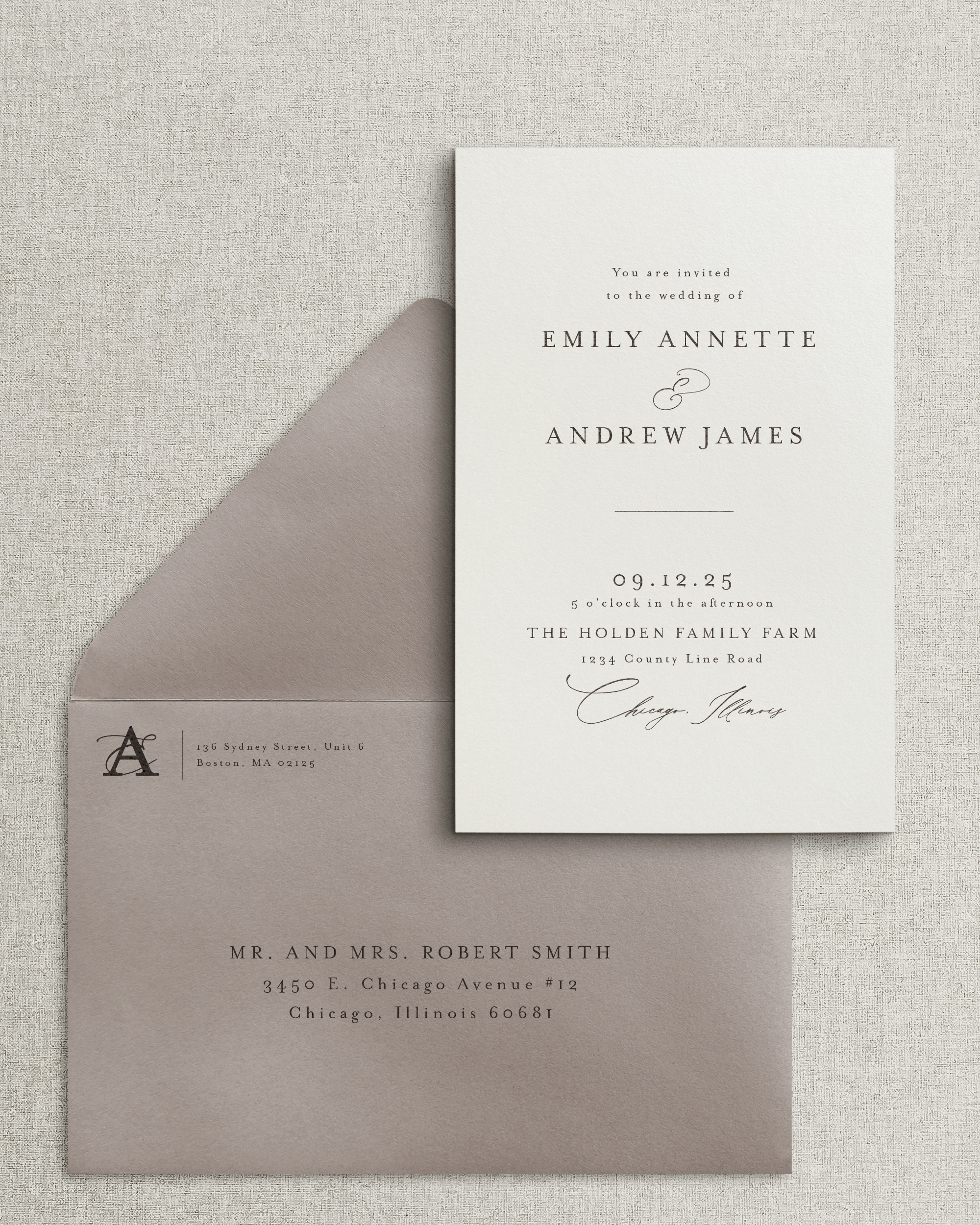 The Emily Invitation & Envelope