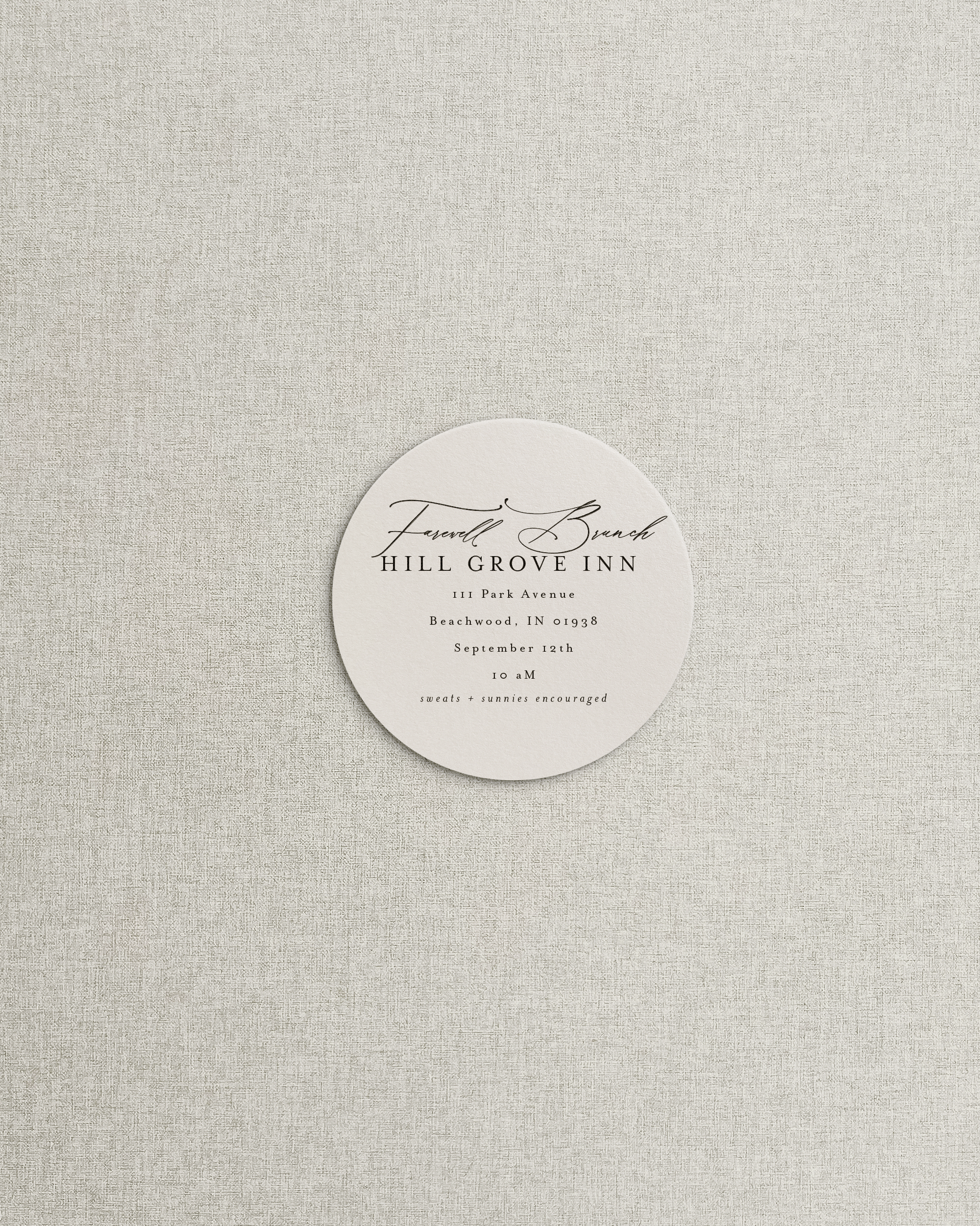 The Emily Circle Shaped Additional Card