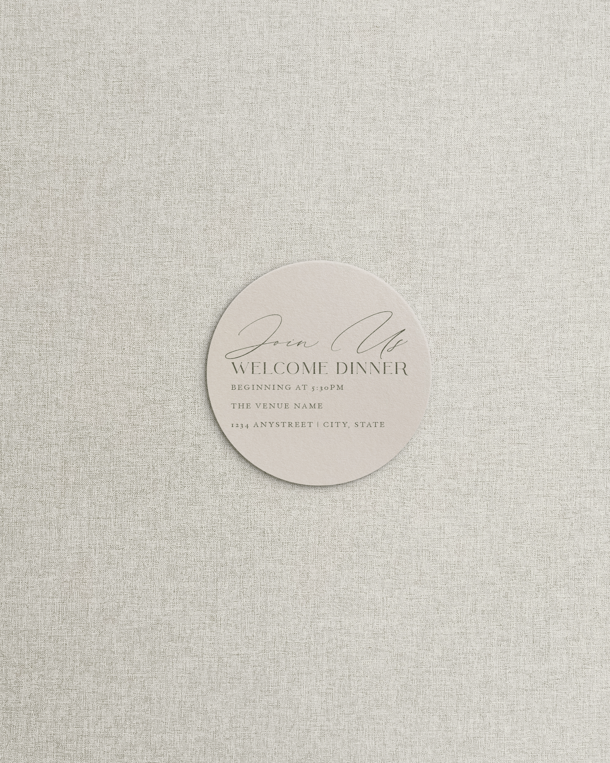 The Rachel Circle Shaped Additional Card