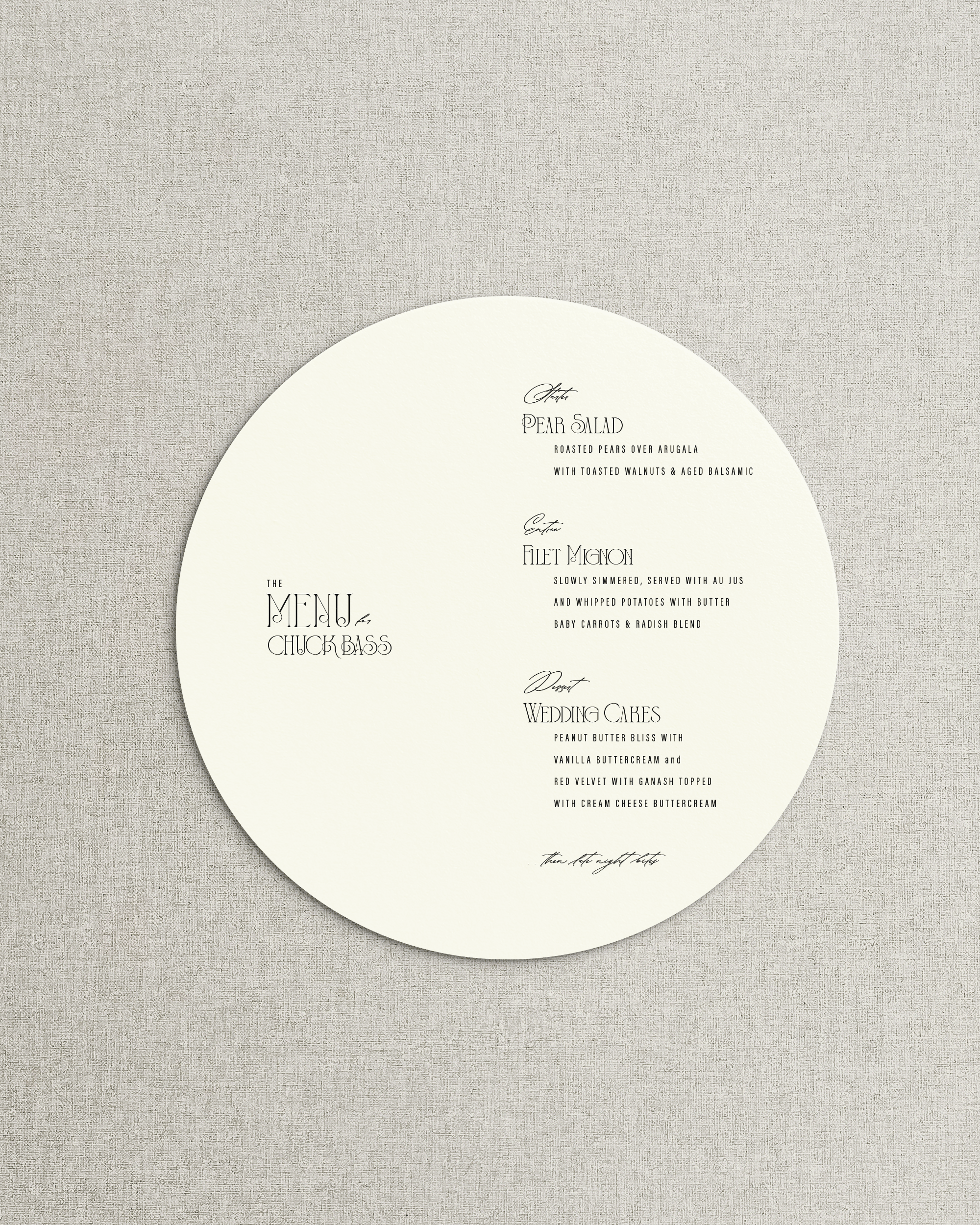The Brittany Simple Menu