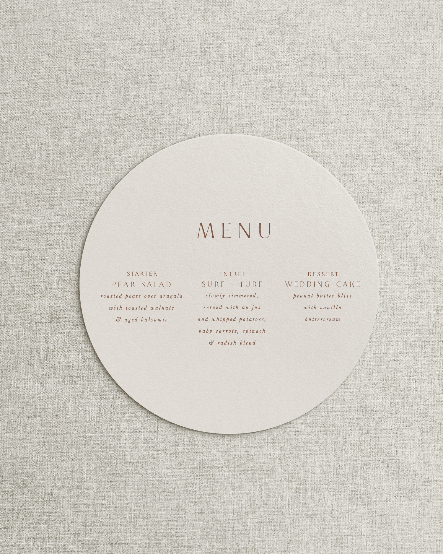 The Portia Simple Menu
