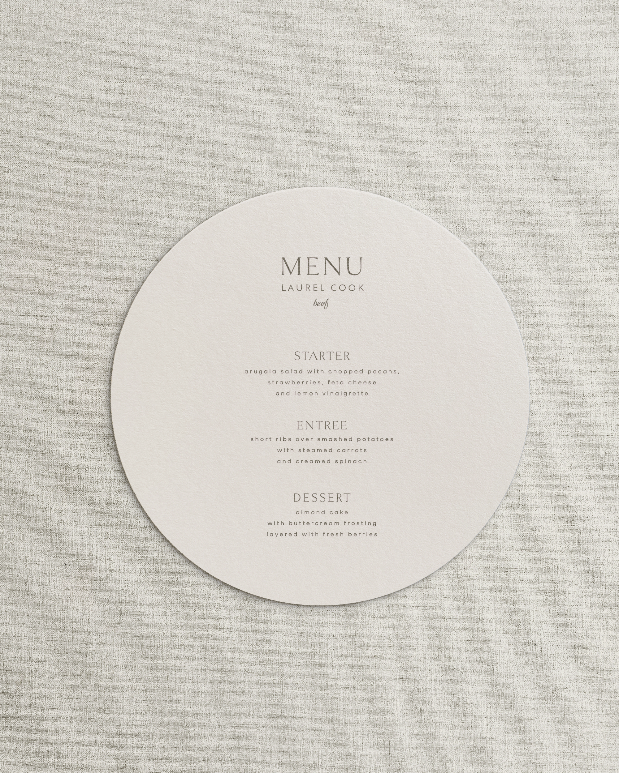 The Celine Simple Menu