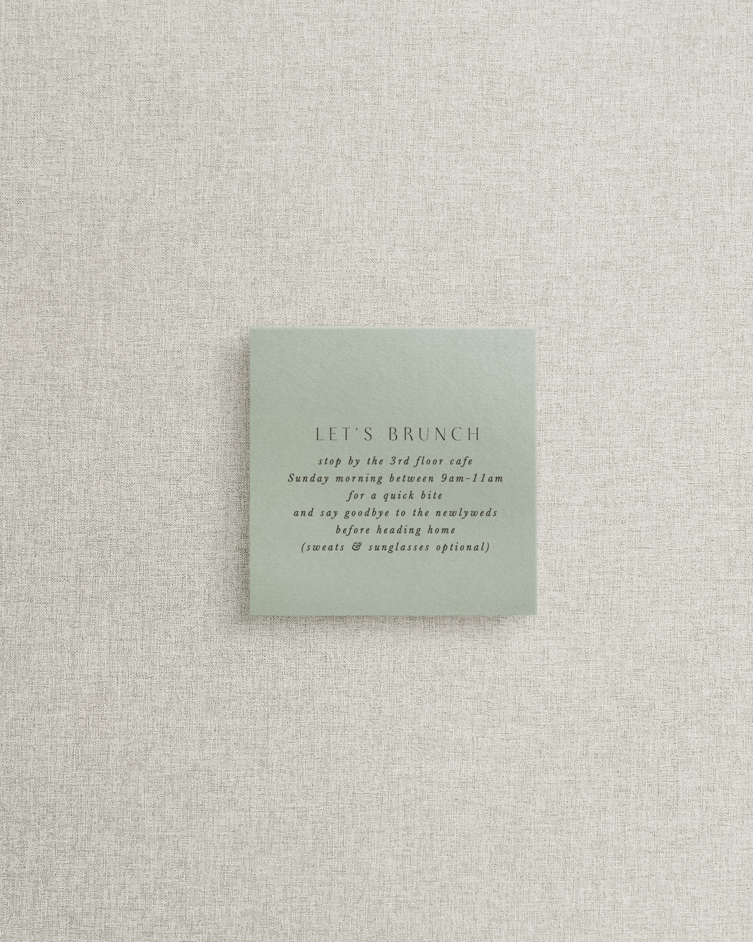 The Portia Square Shaped Additional Card
