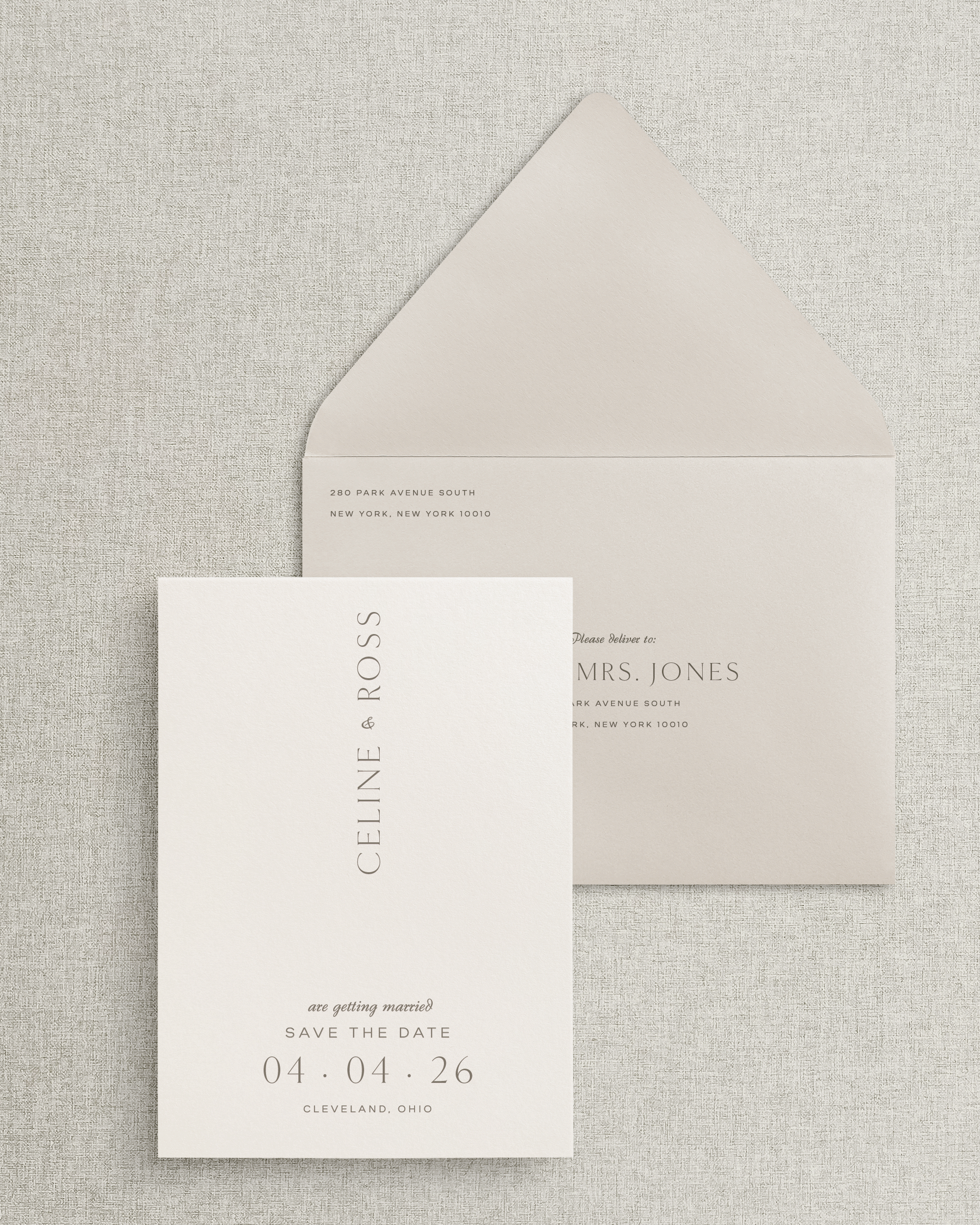 The Celine Save the Date Card & Envelope