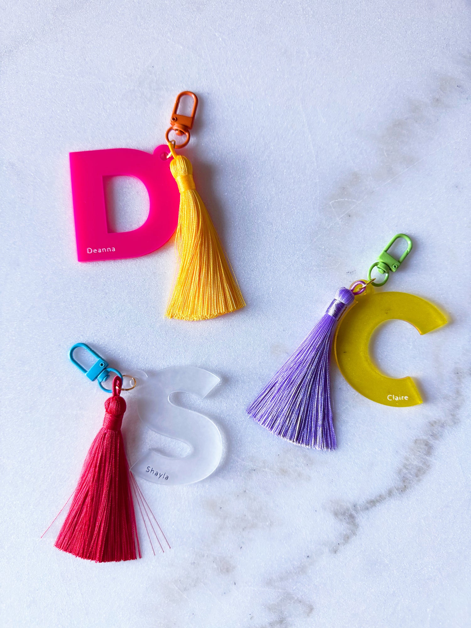 Acrylic Initial Bag Charm