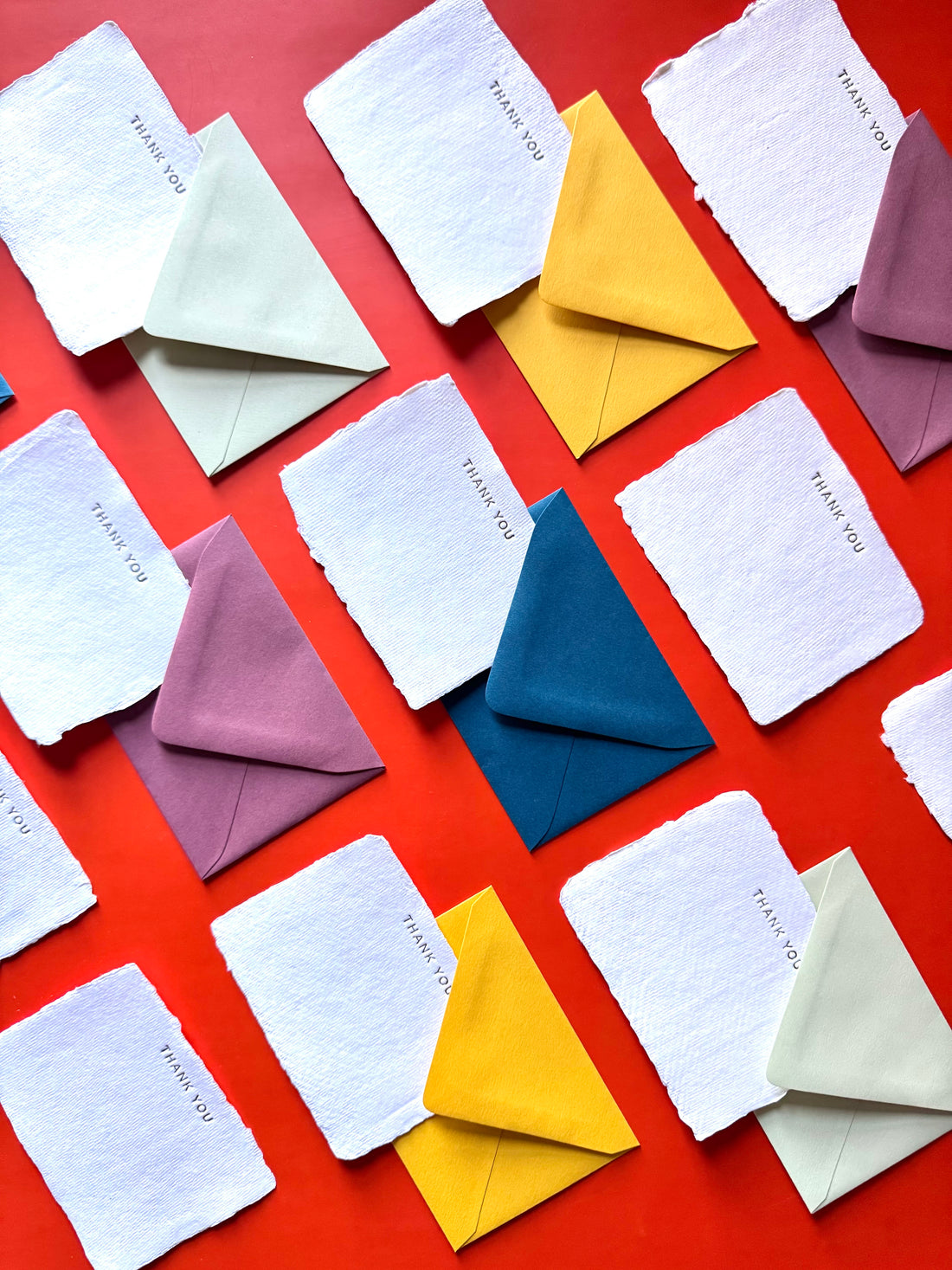 Handmamde Paper Foil Thank You Note Cards