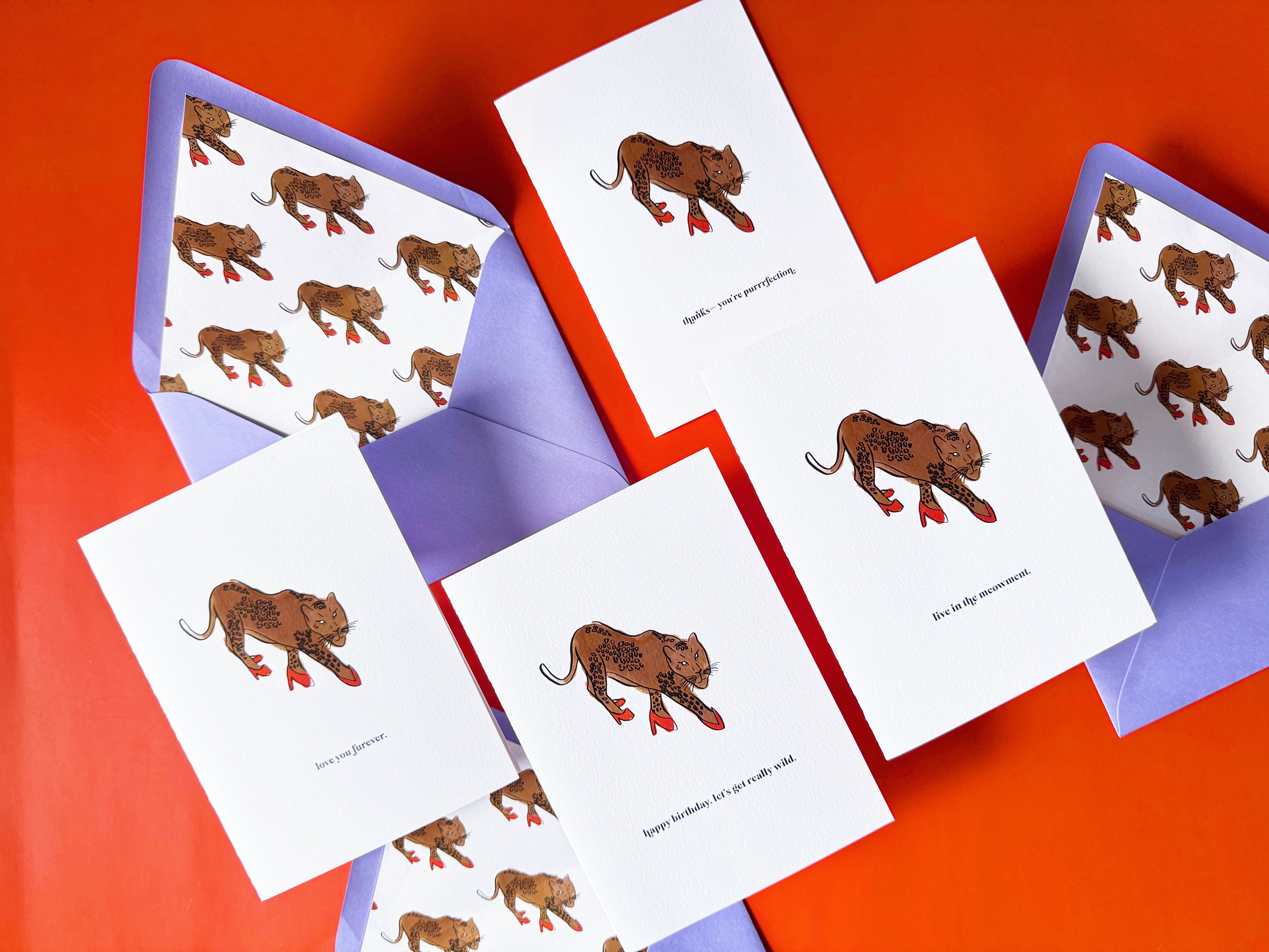 Leopard Lady Card Set