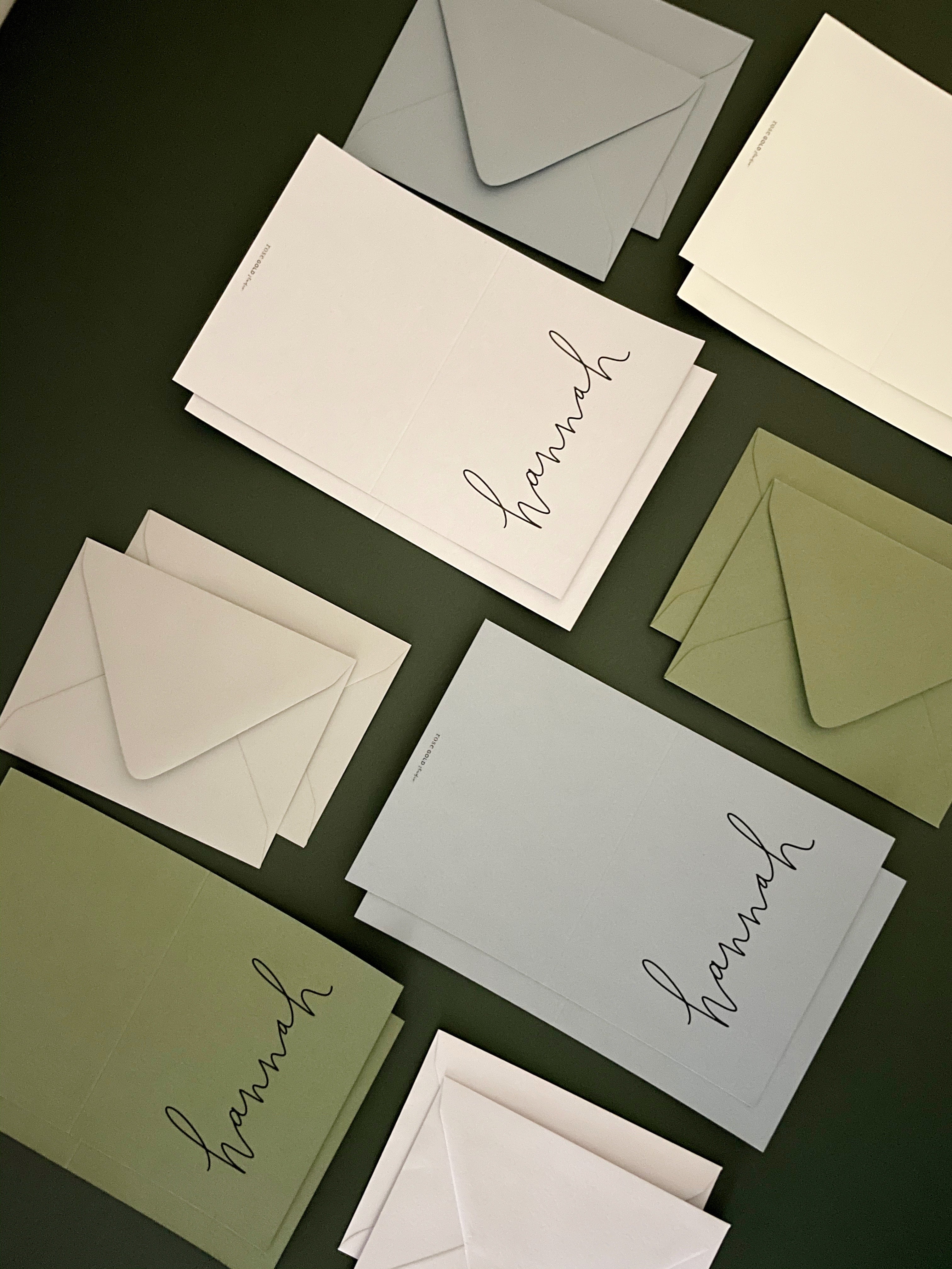 Personalized Folded Note Cards