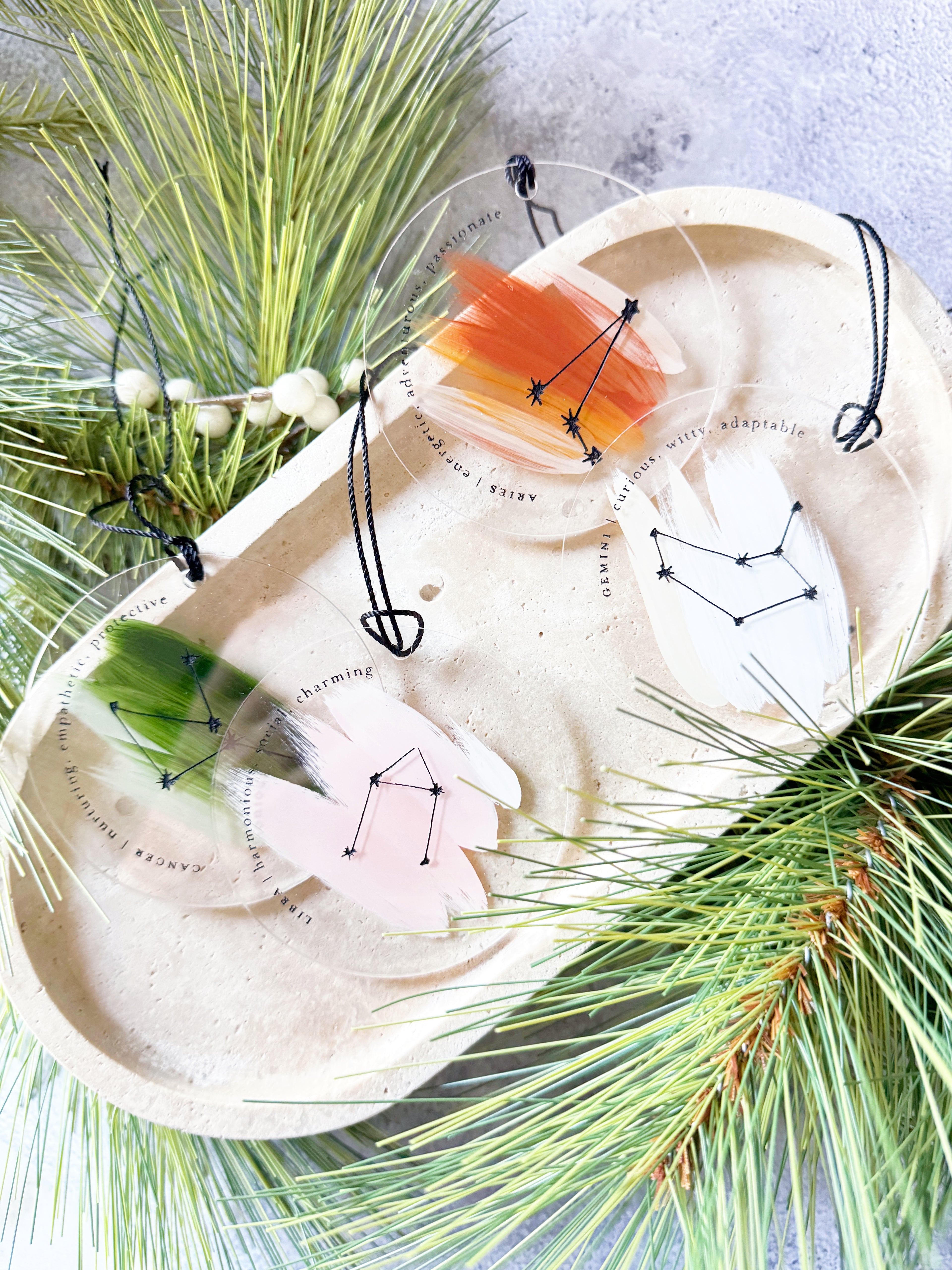 Zodiac Acrylic Etched Ornament