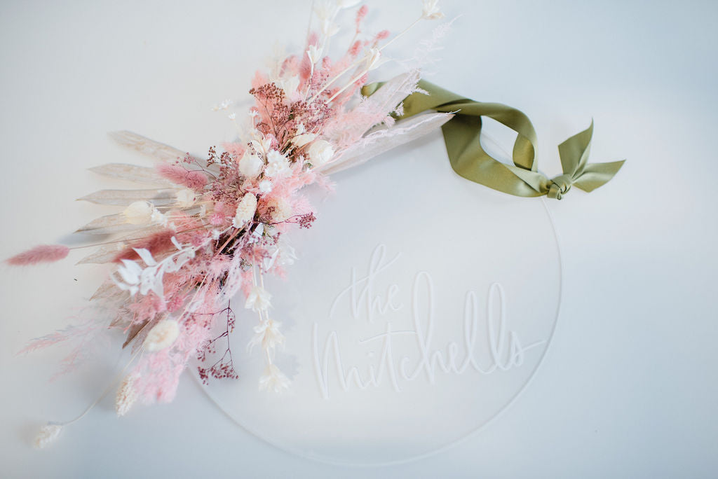 Floral Acrylic Wreath