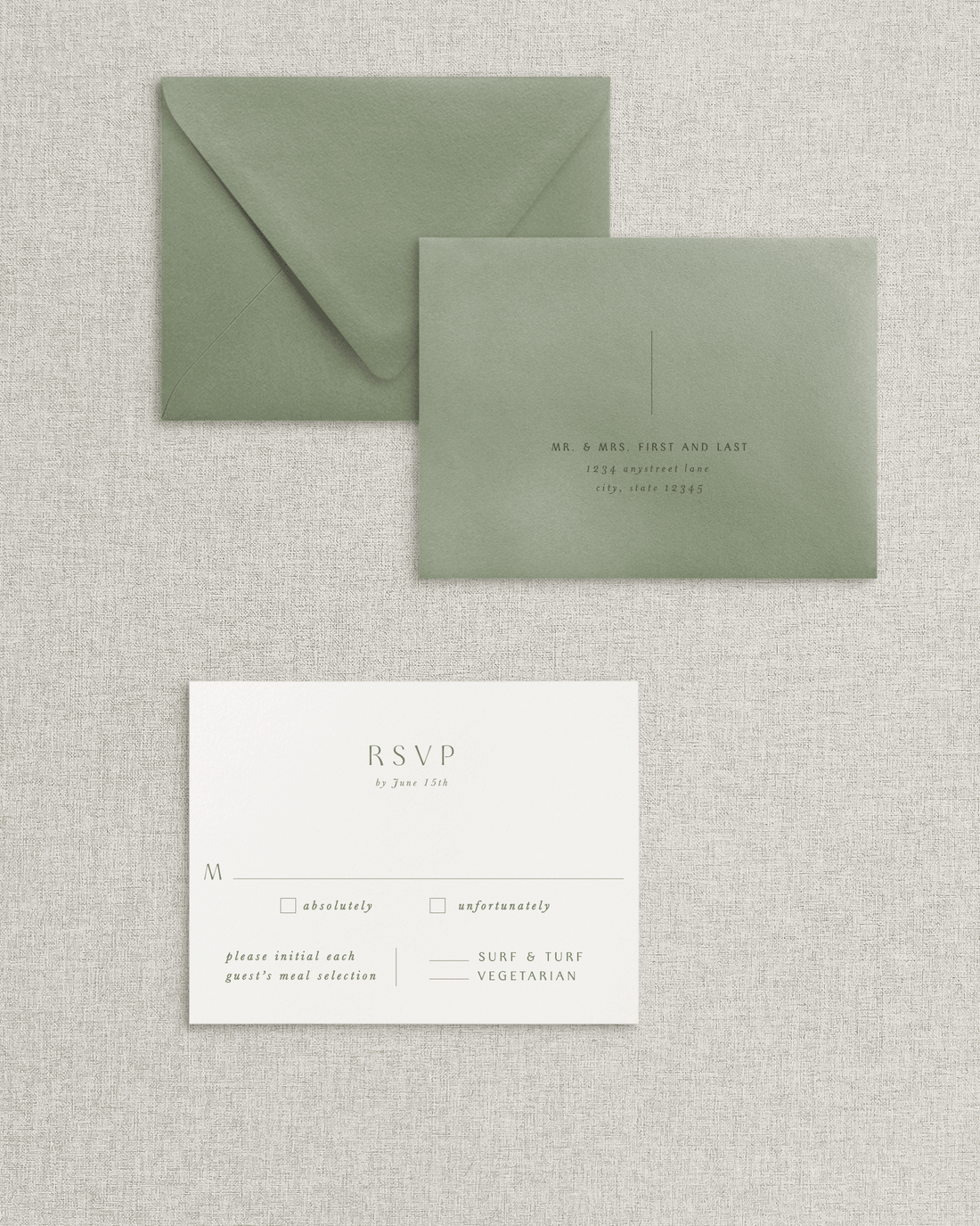 The Portia Response Card &amp; Envelope