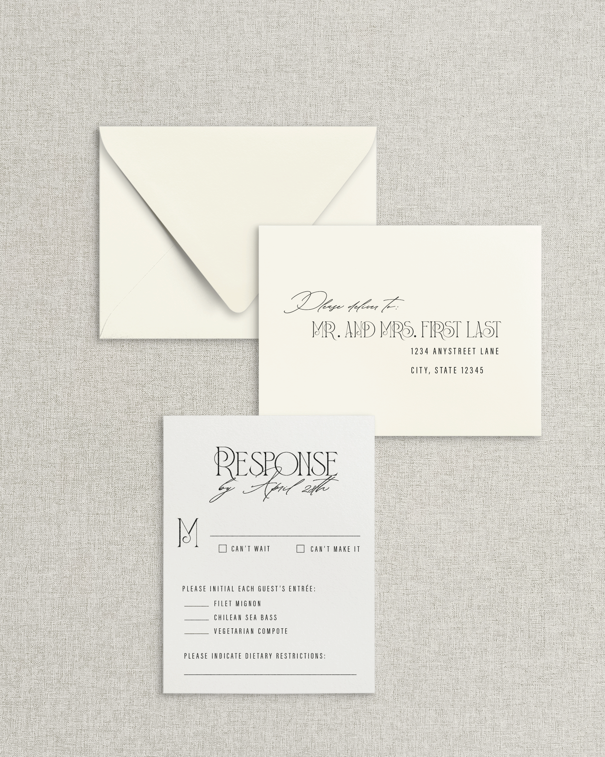 The Brittany Response Card &amp; Envelope