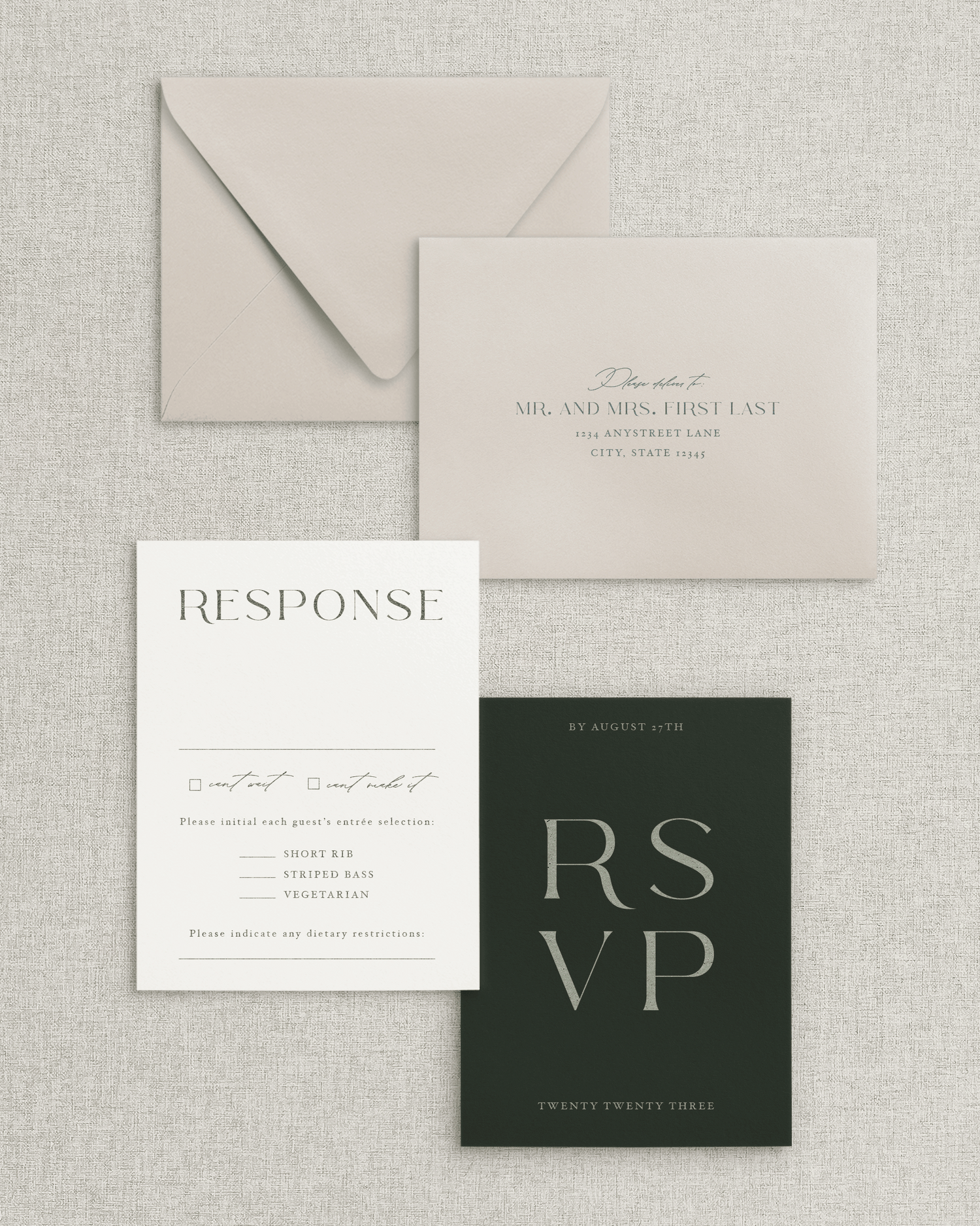 The Rachel Response Card &amp; Envelope