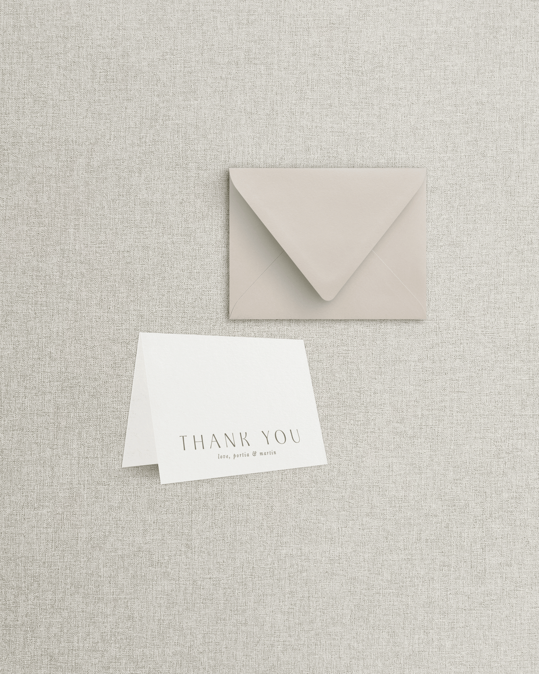 The Portia Folded Thank You Card &amp; Envelope