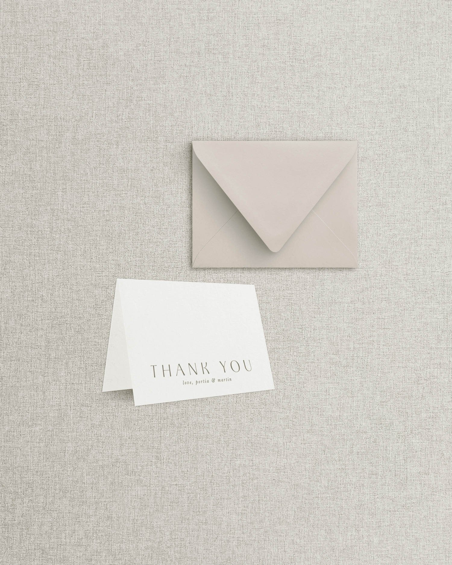 The Portia Folded Thank You Card &amp; Envelope