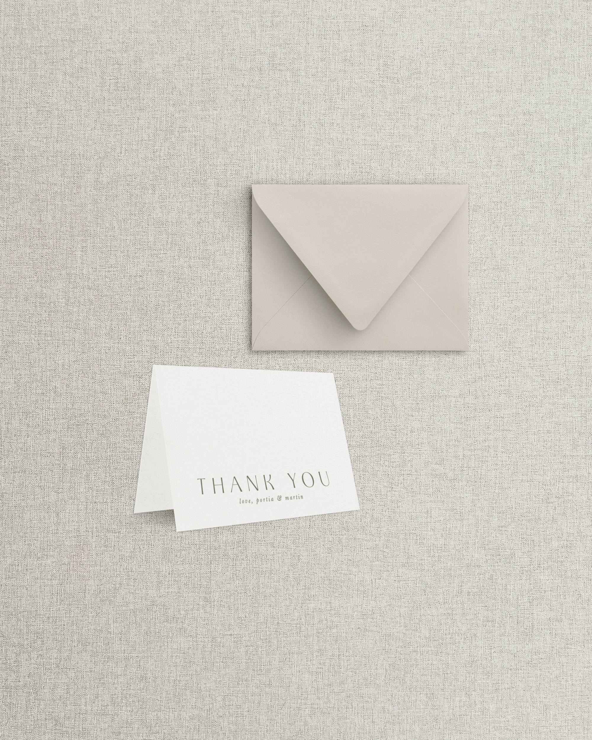 The Portia Folded Thank You Card &amp; Envelope