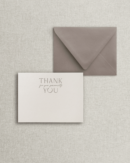 The Serena Flat Thank You Card &amp; Envelope