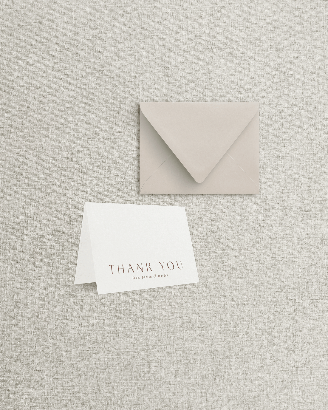 The Portia Folded Thank You Card &amp; Envelope