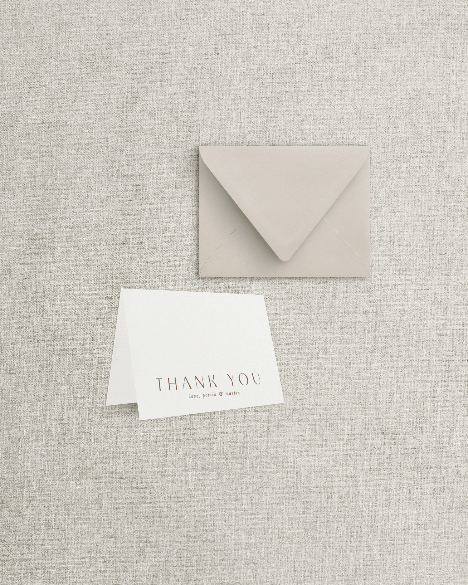 The Portia Folded Thank You Card &amp; Envelope