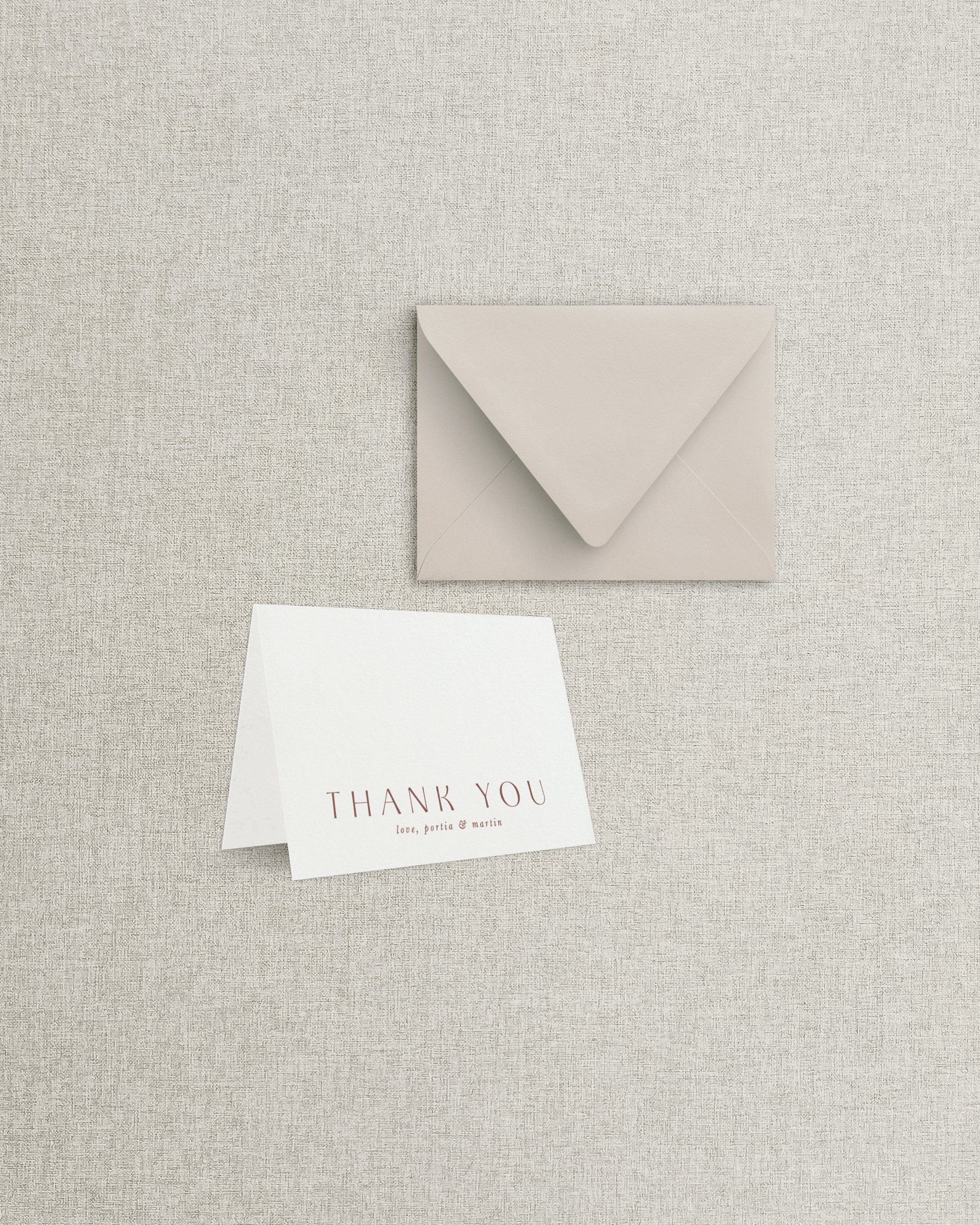 The Portia Folded Thank You Card &amp; Envelope
