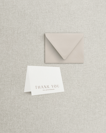 The Portia Folded Thank You Card &amp; Envelope