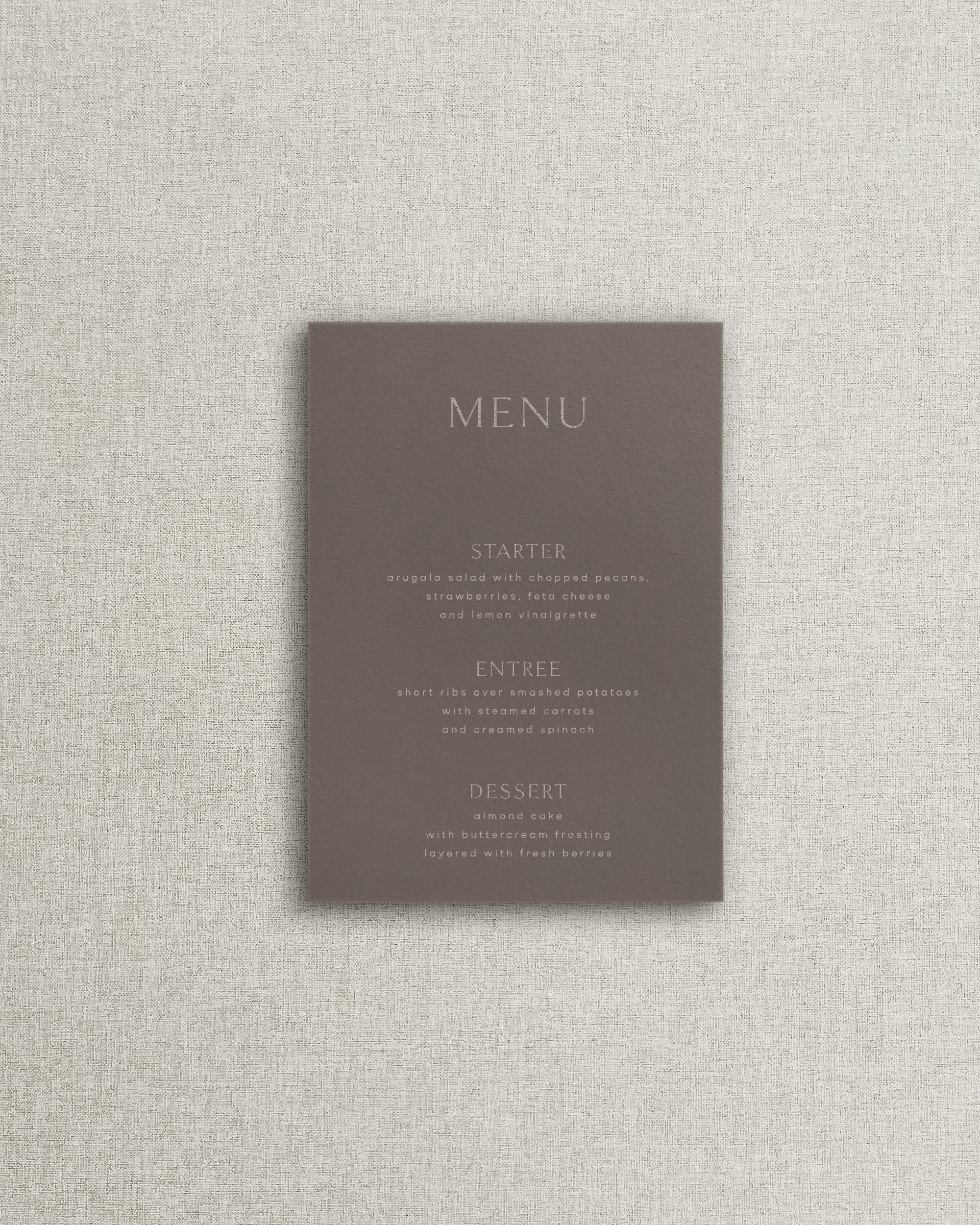 The Celine Simple Menu