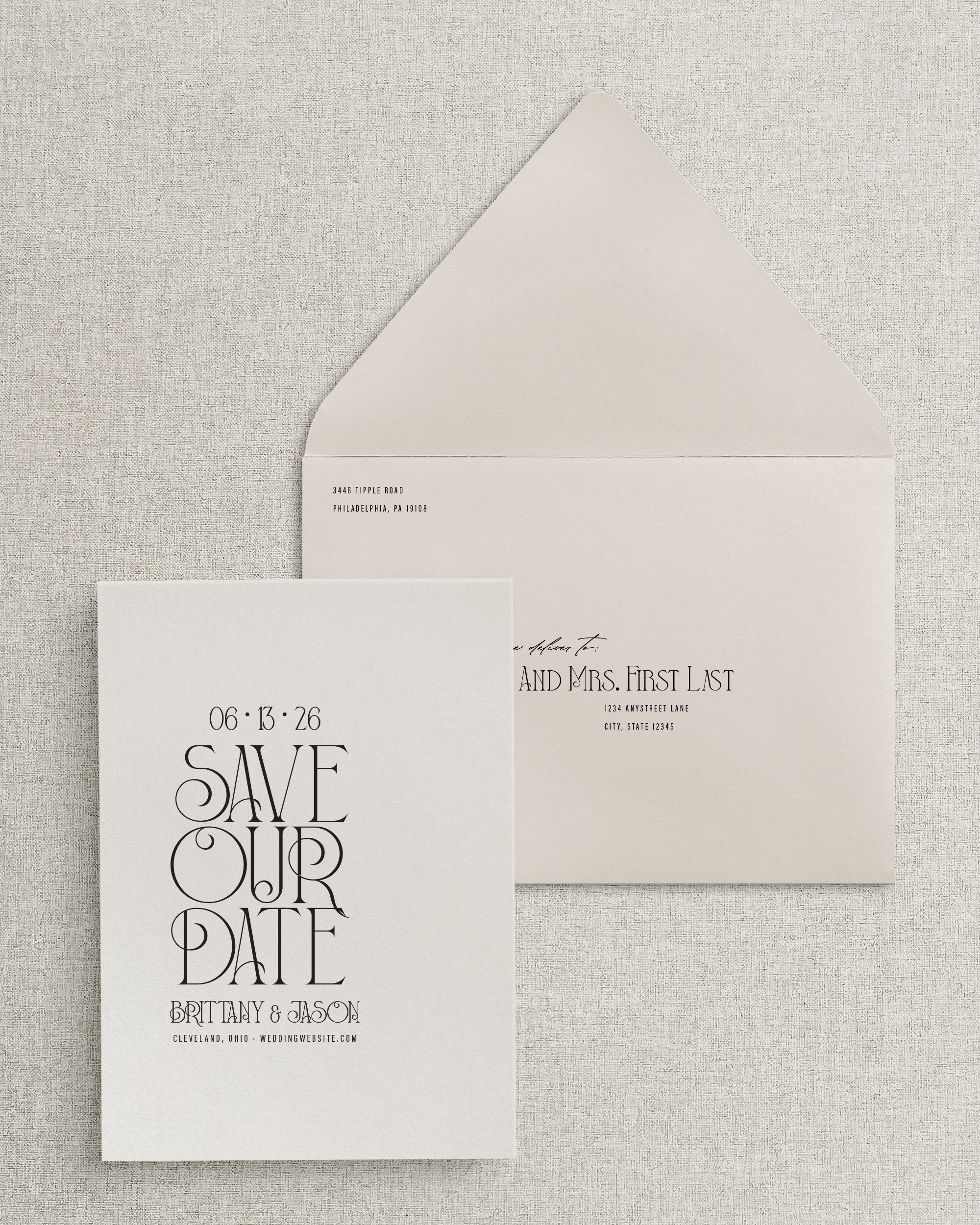 The Brittany Save the Date Card &amp; Envelope