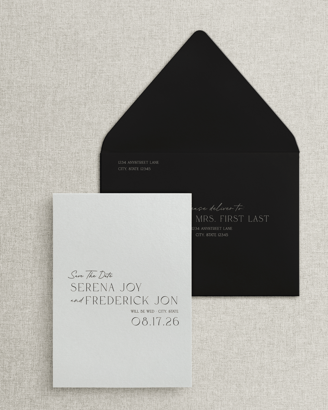 The Serena Save the Date Card & Envelope