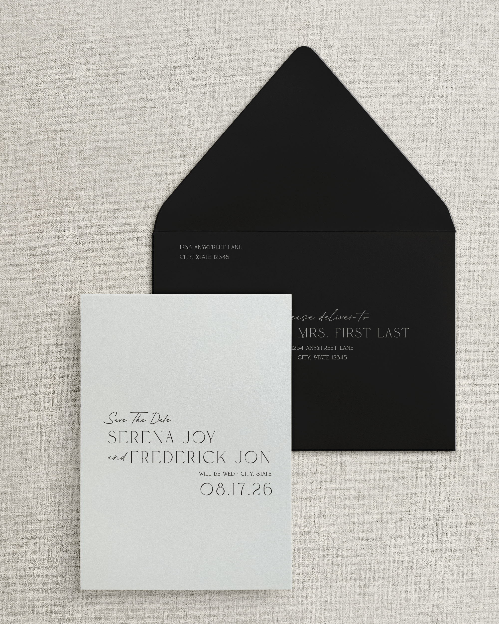 The Serena Save the Date Card &amp; Envelope