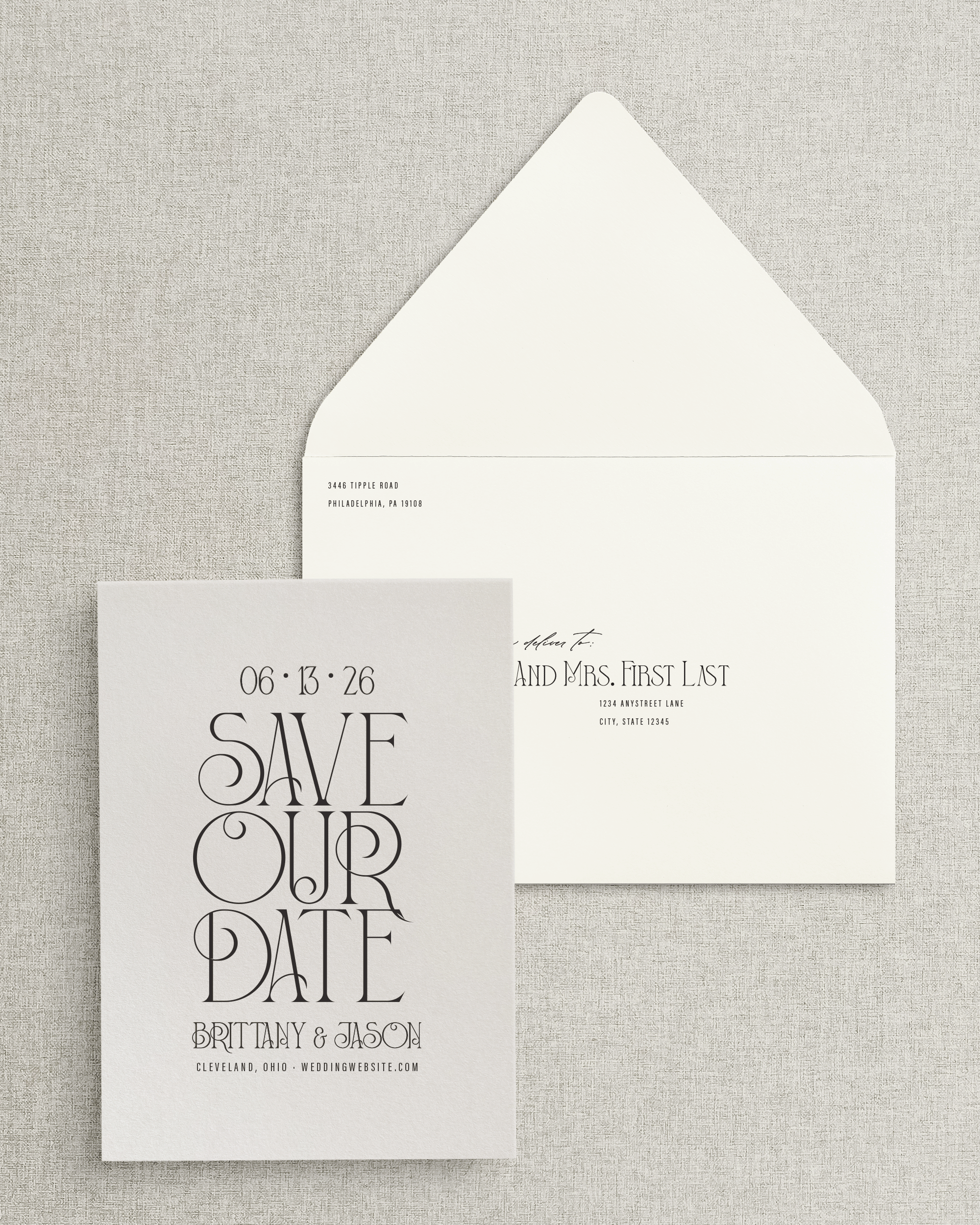 The Brittany Save the Date Card &amp; Envelope