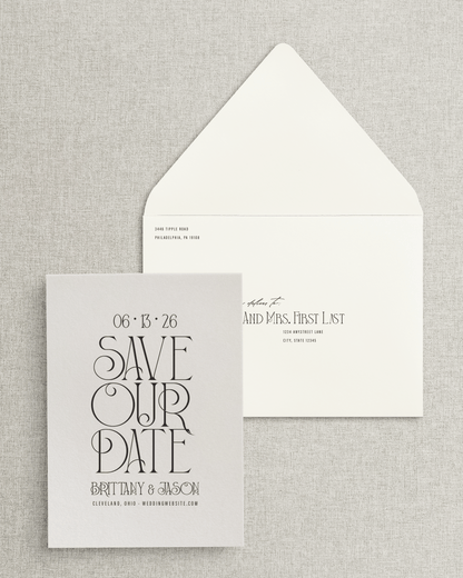 The Brittany Save the Date Card &amp; Envelope