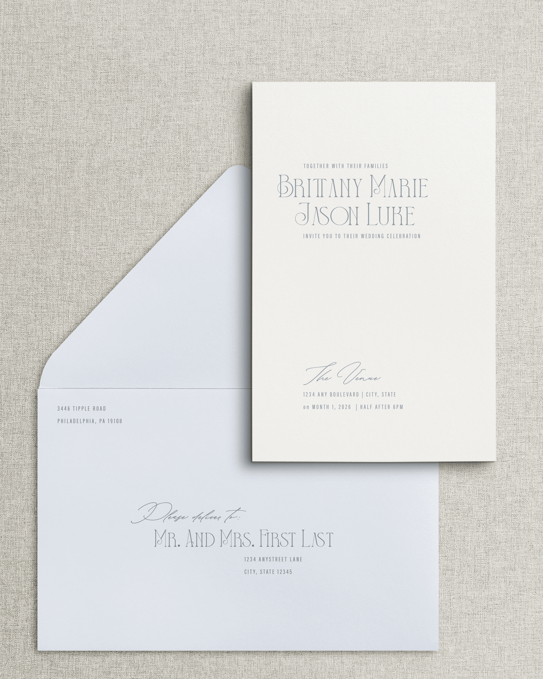The Brittany Invitation & Envelope