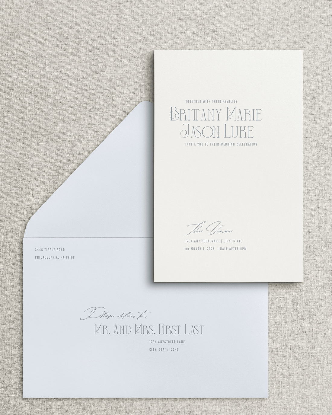 The Brittany Invitation &amp; Envelope