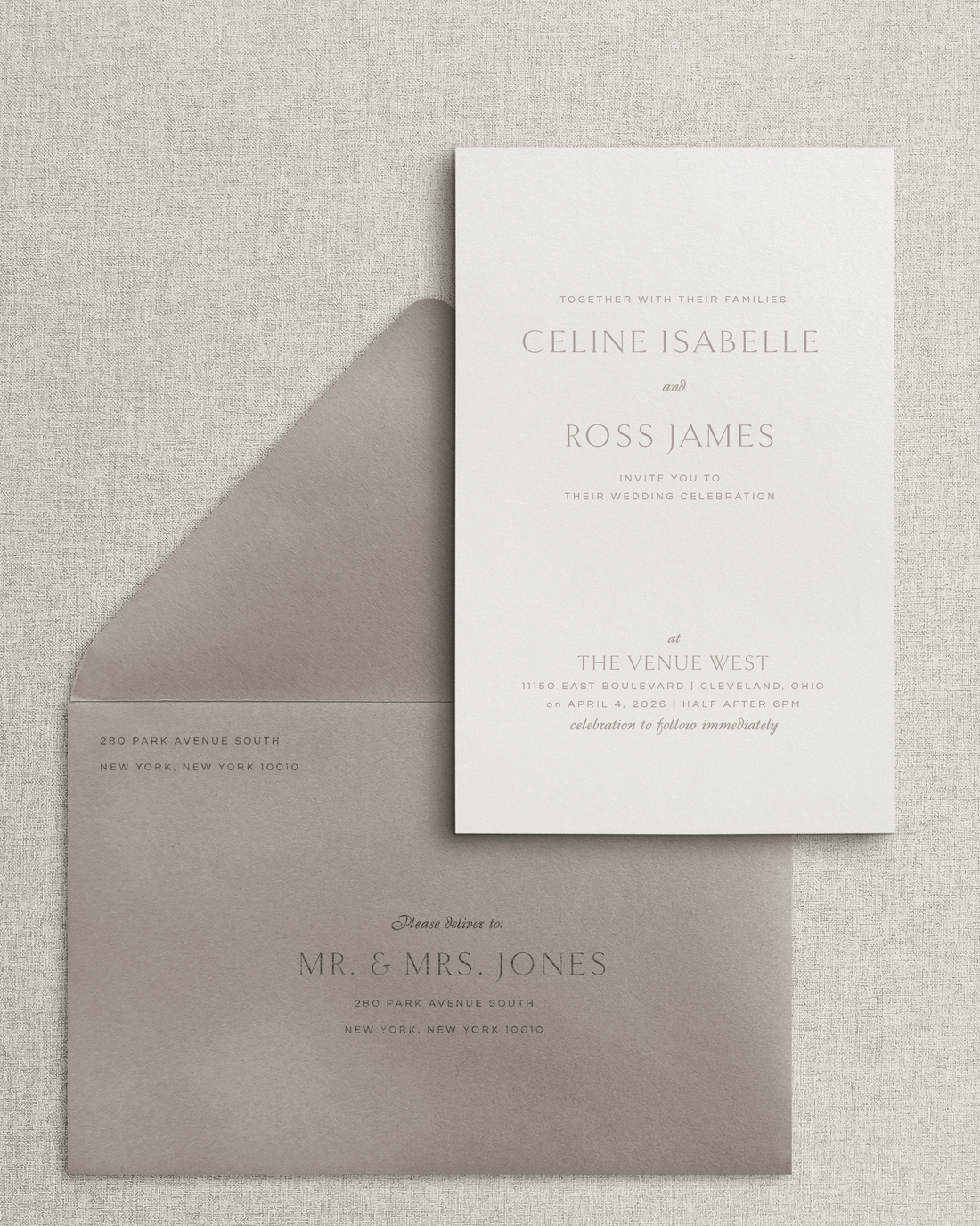 The Celine Invitation & Envelope