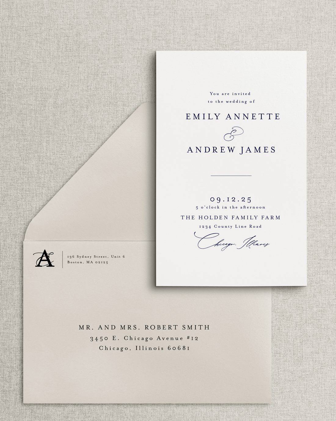 The Emily Invitation & Envelope