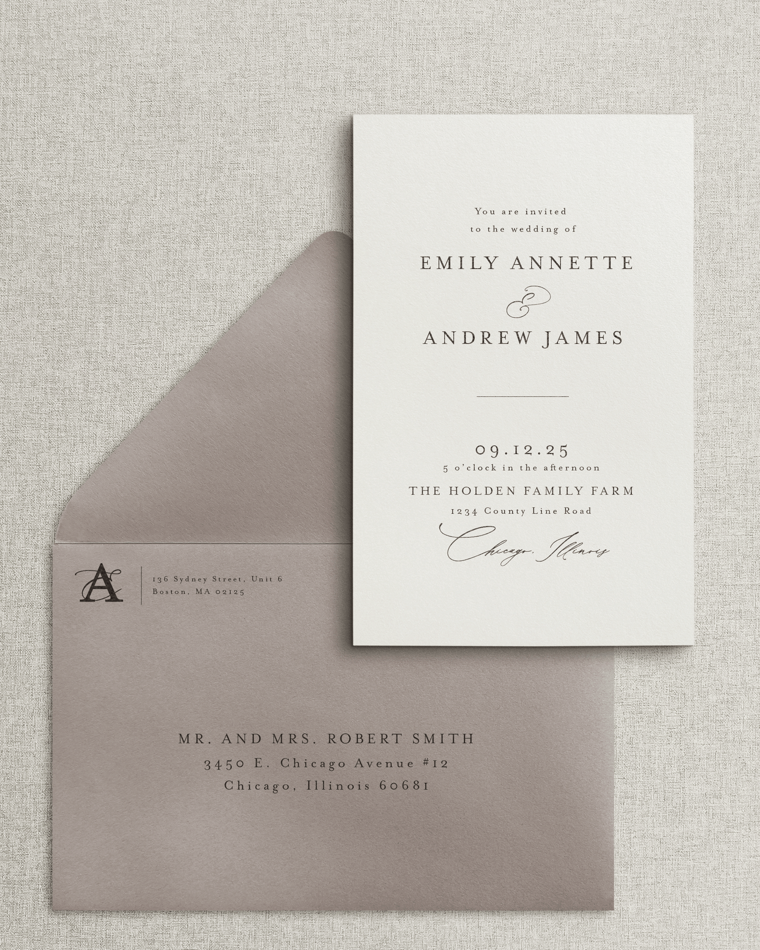 The Emily Invitation &amp; Envelope