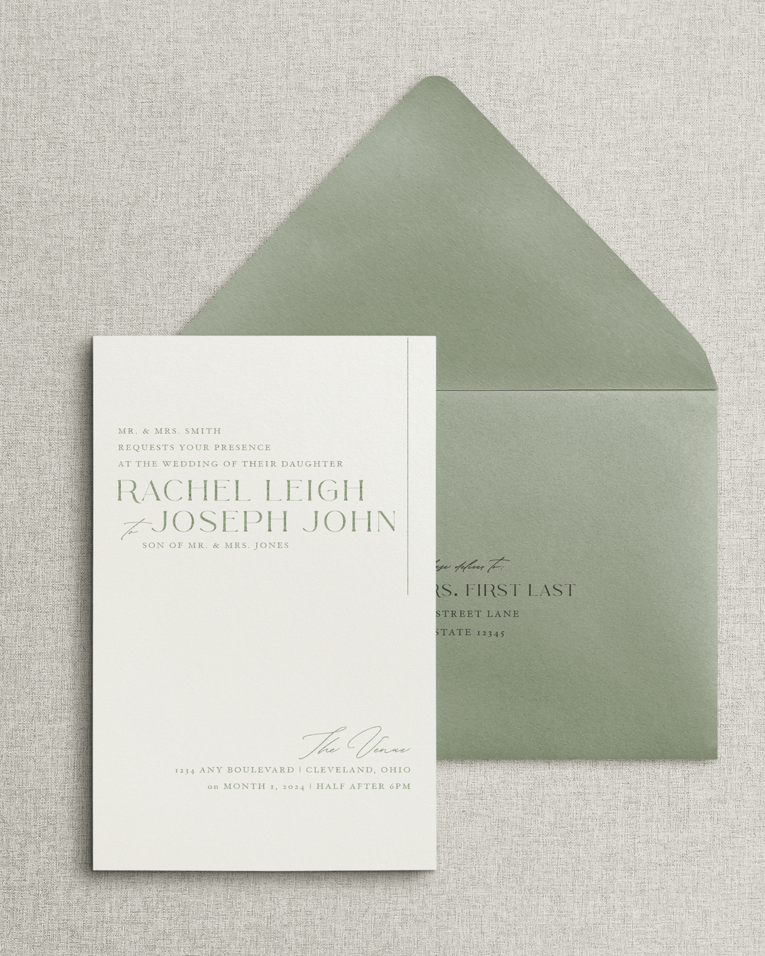 The Rachel Invitation & Envelope