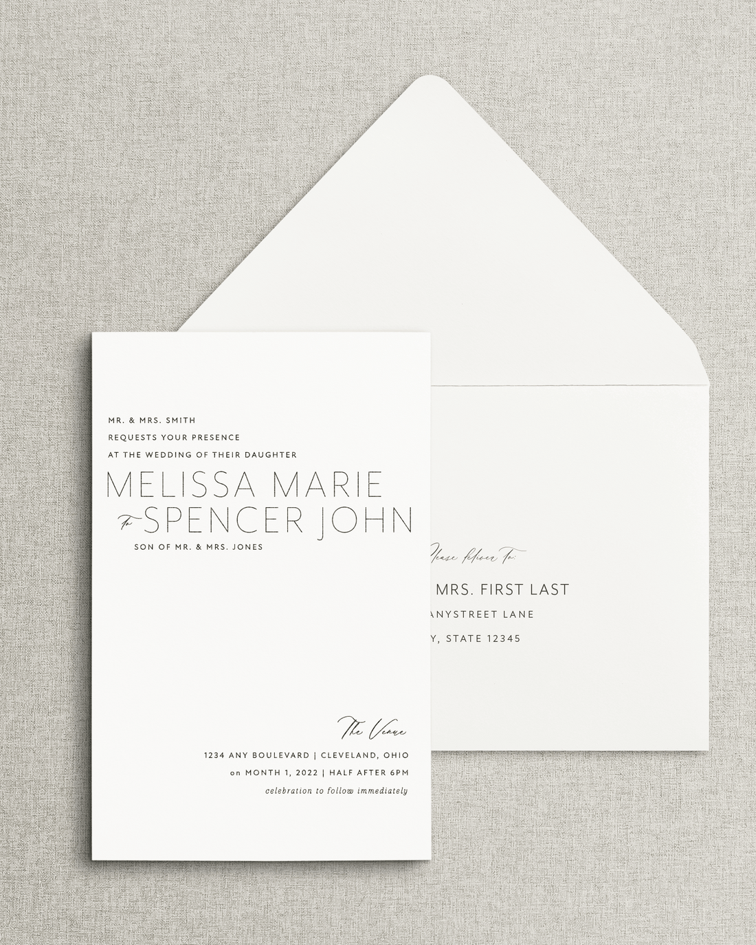 The Melissa Invitation & Envelope