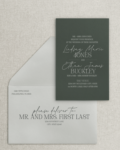 The Lindsay Invitation &amp; Envelope