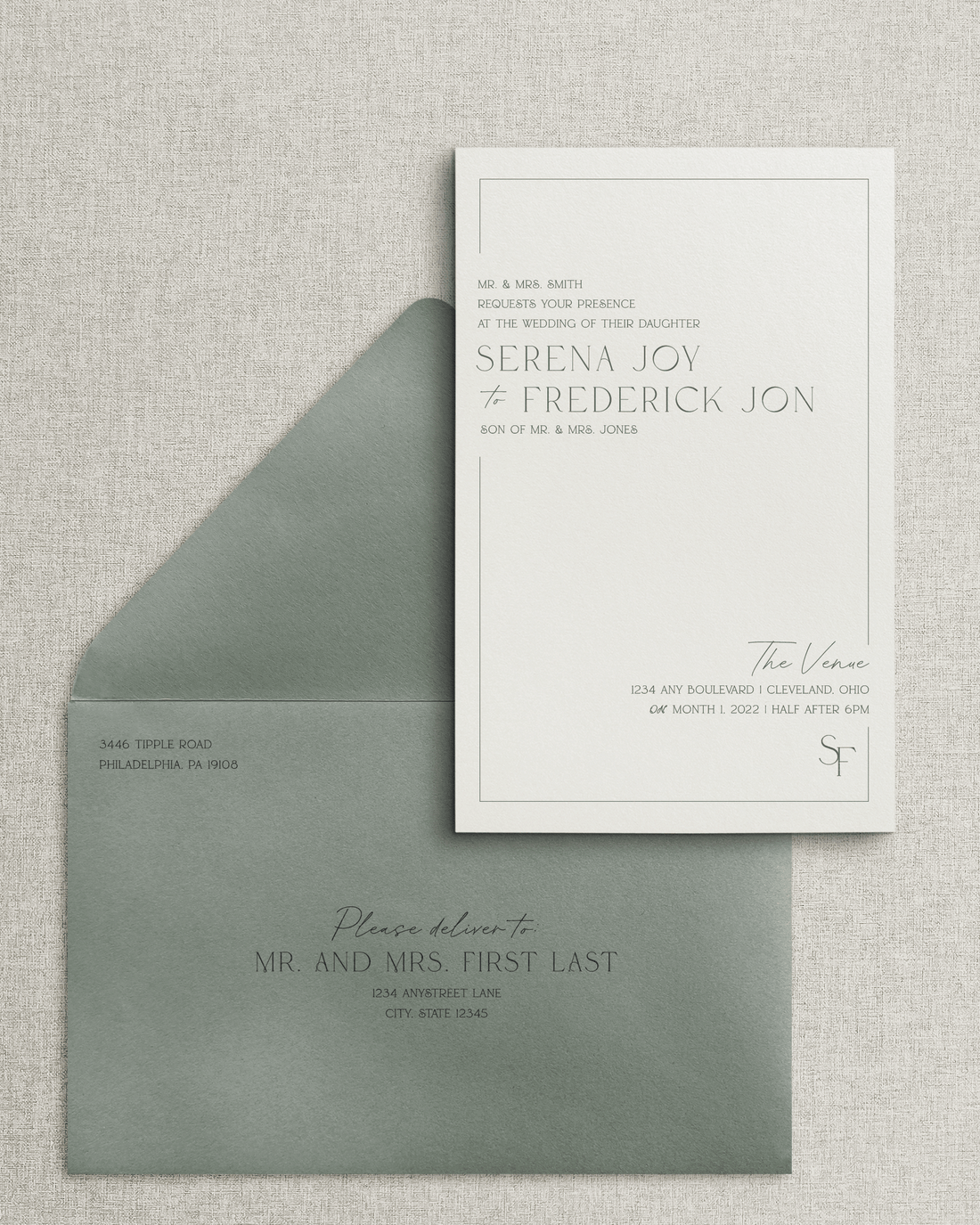 The Serena Invitation & Envelope