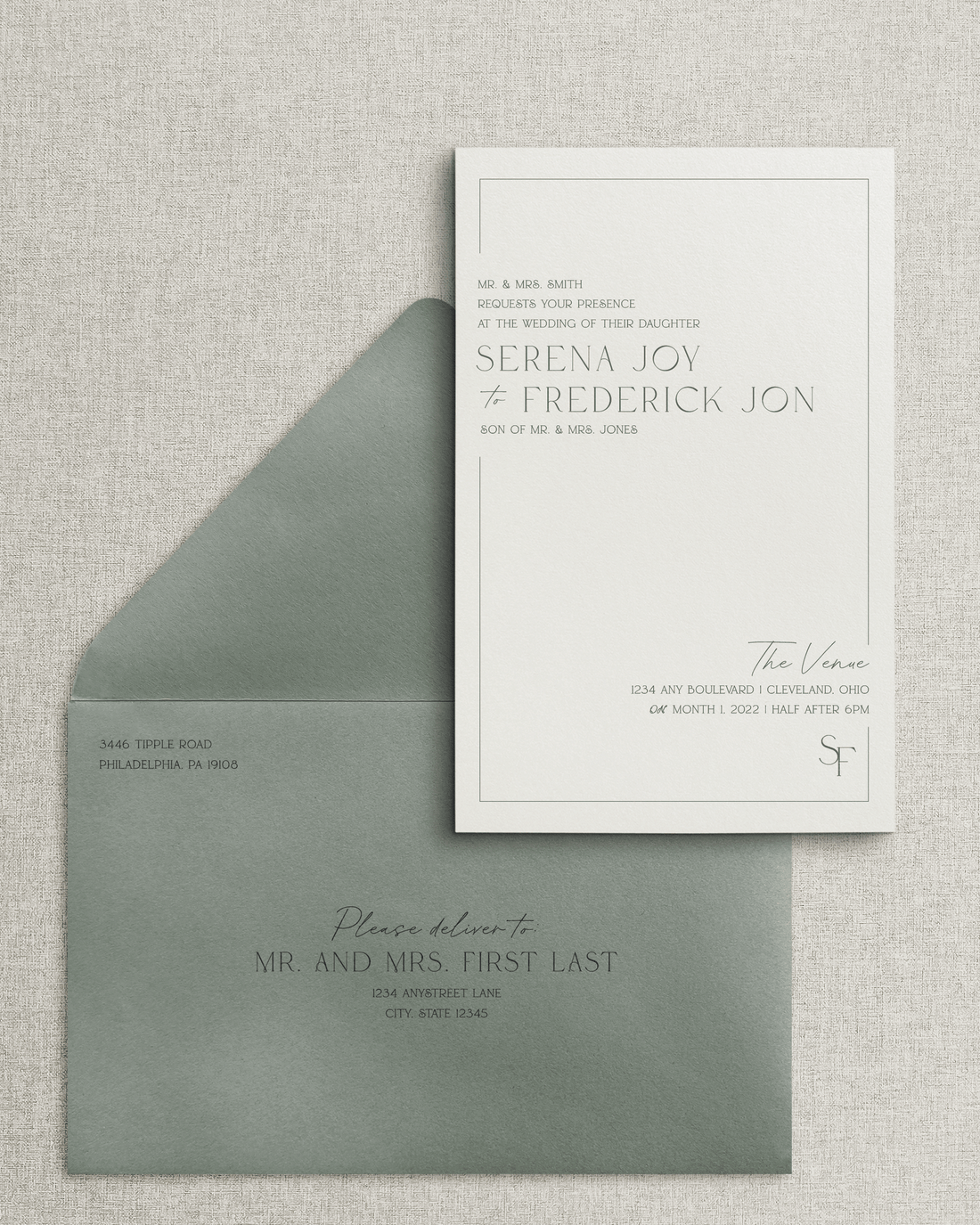 The Serena Invitation &amp; Envelope