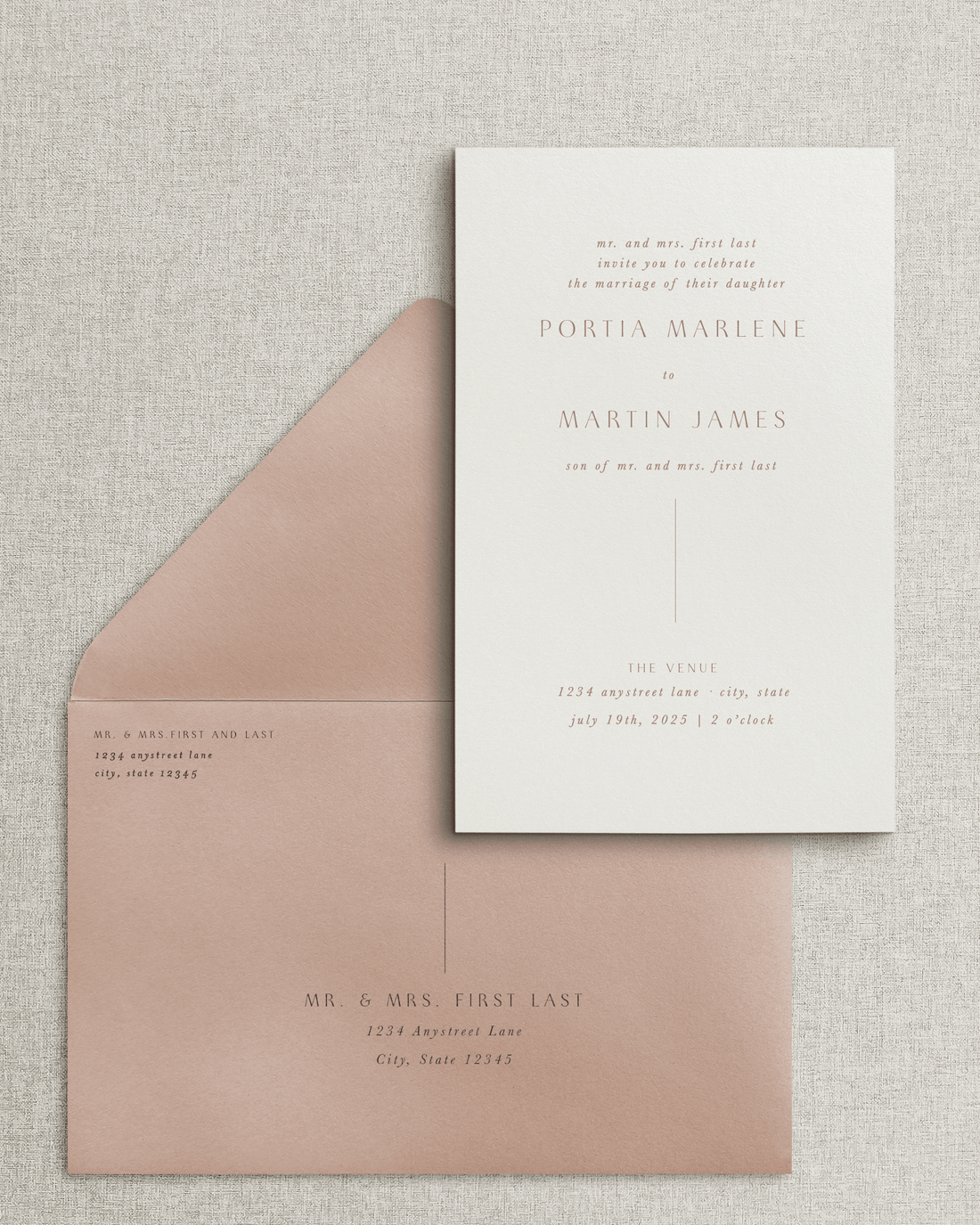 The Portia Invitation & Envelope