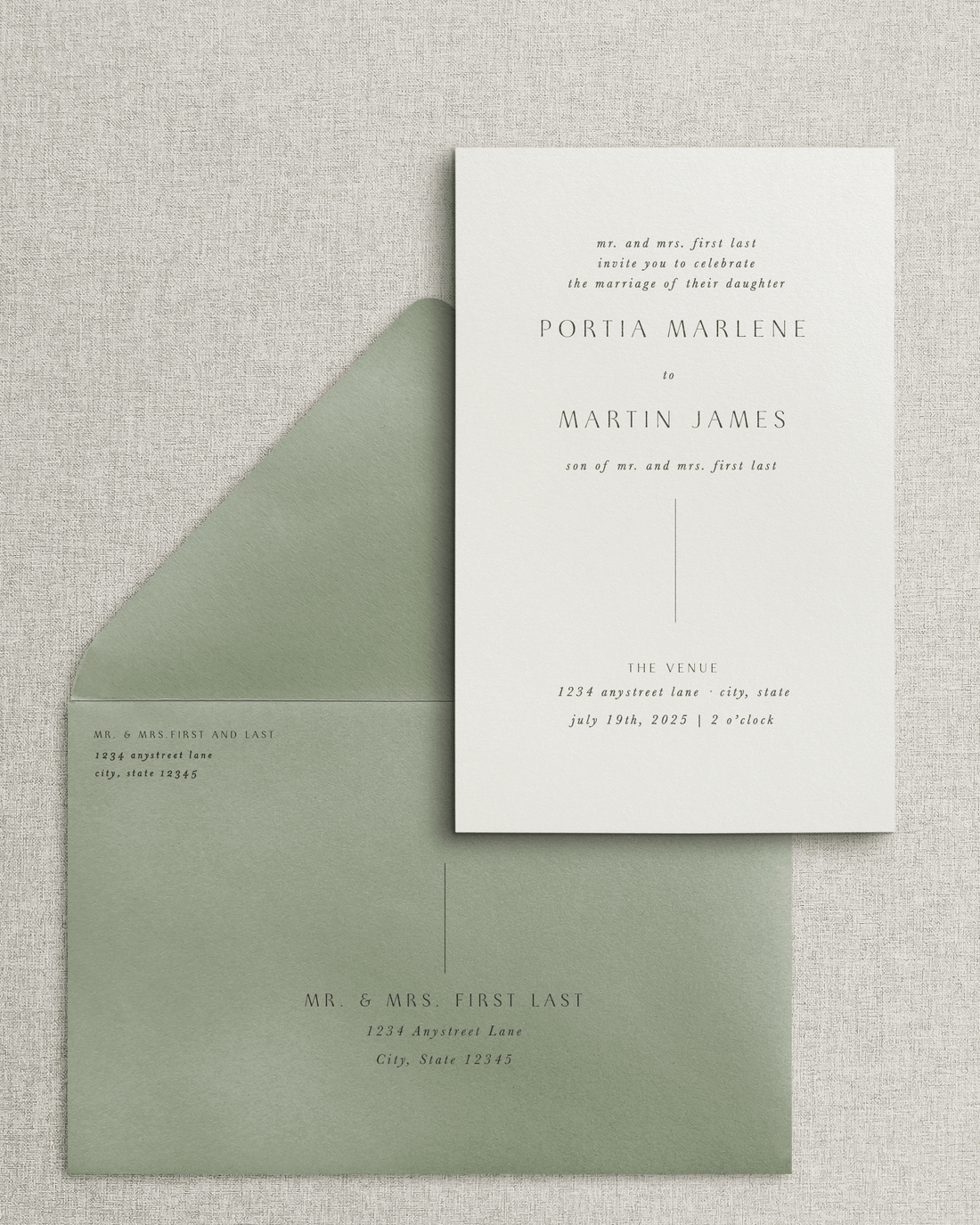 The Portia Invitation & Envelope