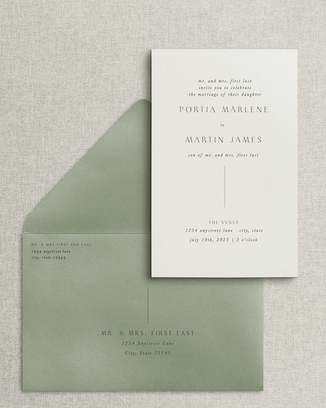 The Portia Invitation &amp; Envelope