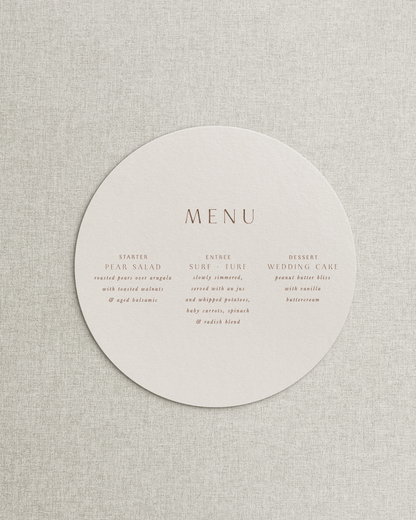 The Portia Simple Menu