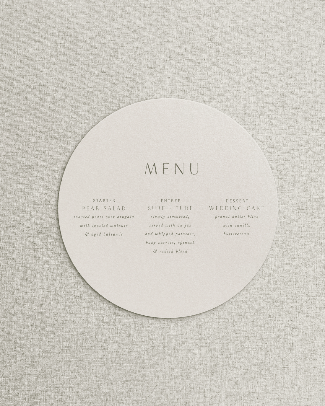 The Portia Simple Menu